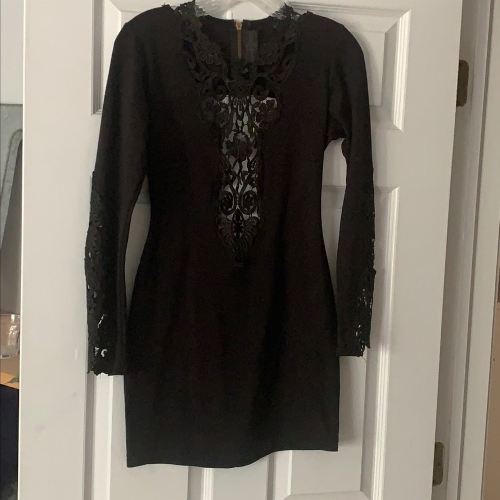 DRESS THE POPUL/ITION body-con black dress